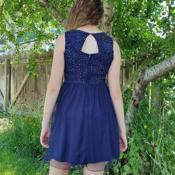 Navy blue sparkle dress - Picture 2 of 5